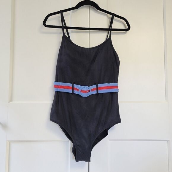 Jessica simpson ribbed belted one piece swimsuit - Picture 6 of 14